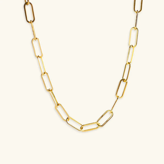 [Raffine]Ria Gold Paperclip Chain Necklace