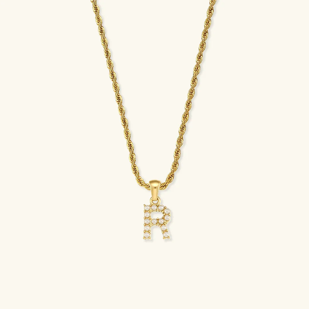 [Raffine]Elodie Initial Letter Pearl Necklace