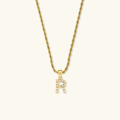 [Raffine]Elodie Initial Letter Pearl Necklace