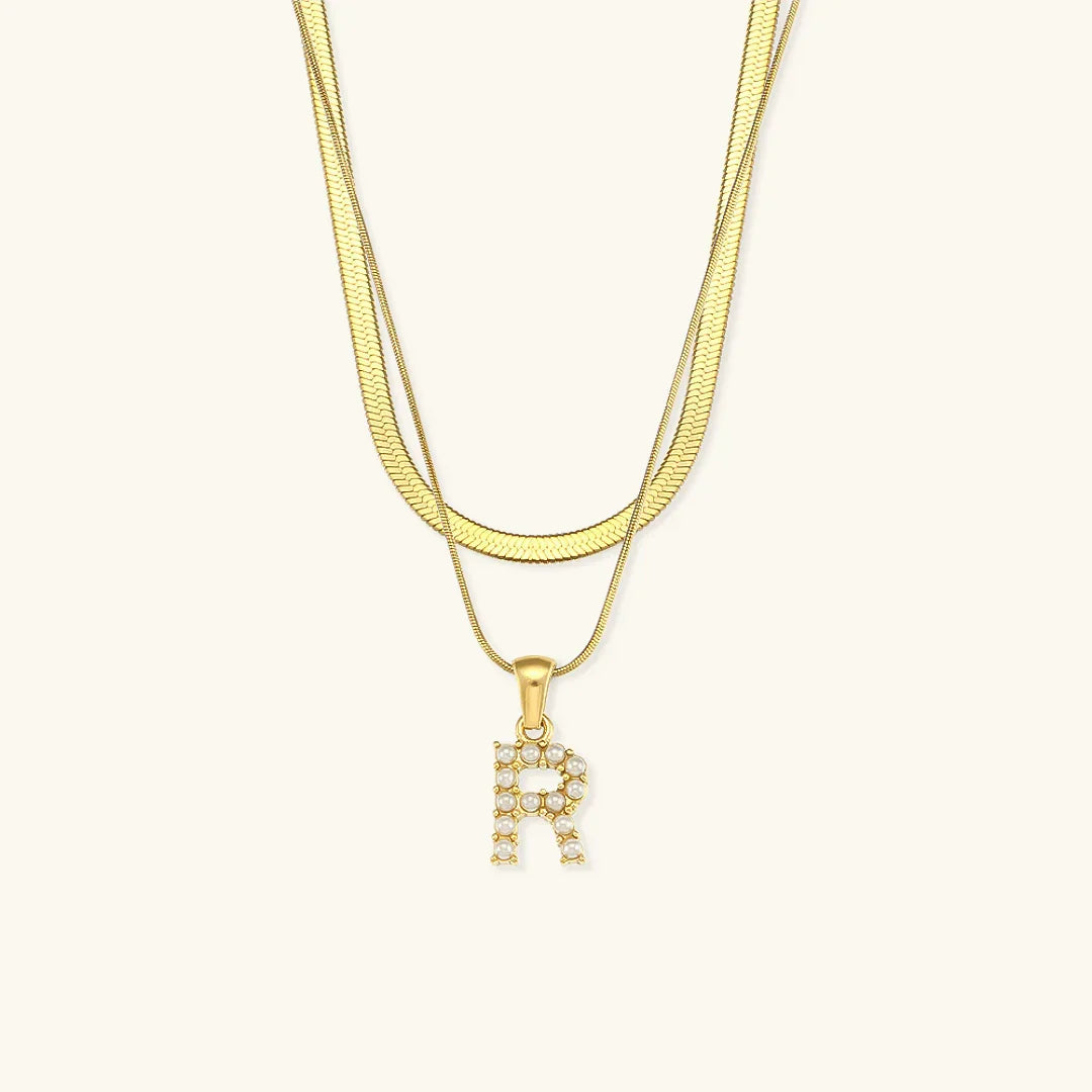 [Raffine]Fiona Layered Gold Initial Letter Necklace