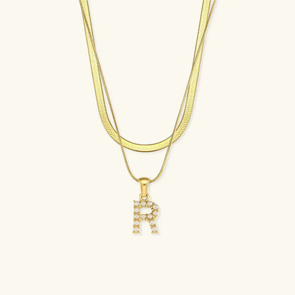 [Raffine]Fiona Layered Gold Initial Letter Necklace