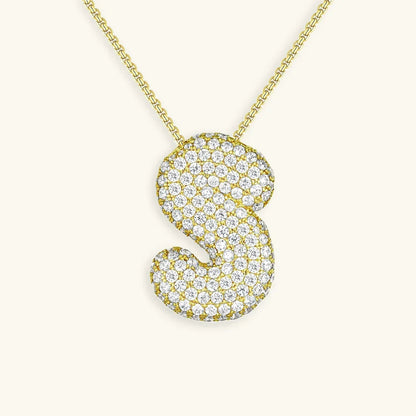 [Raffine]Bubble Initial Diamond Necklace