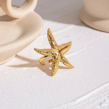 [Raffine]Seabreeze Gold Starfish Ring