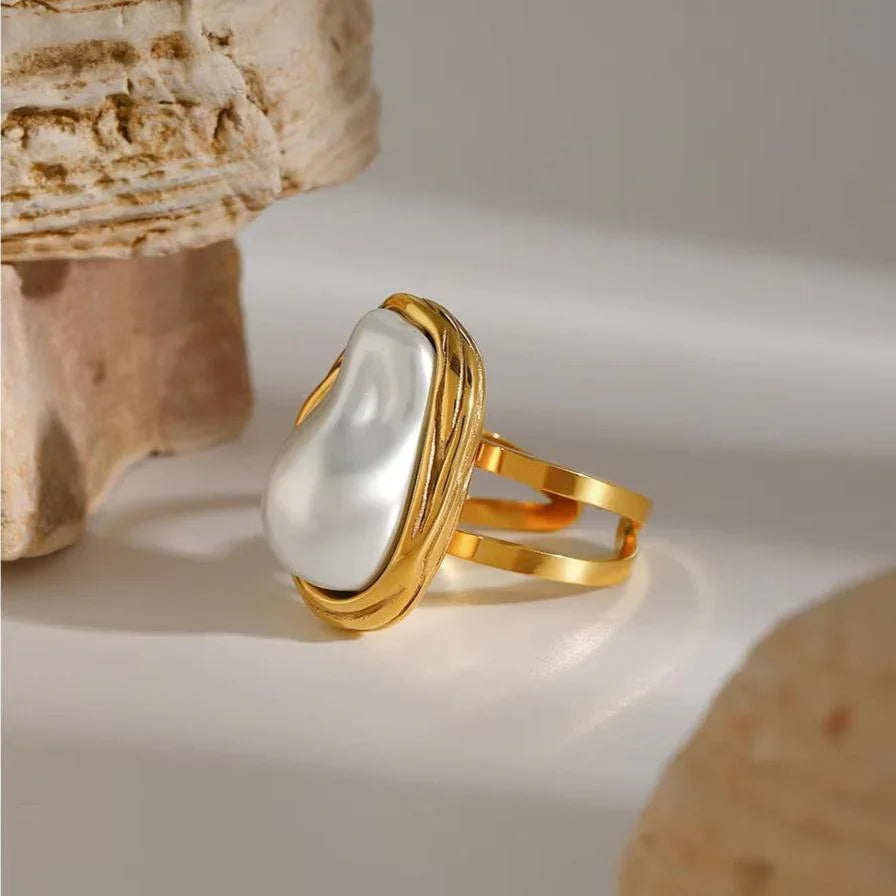 [Raffine]Charis Gold Pearl Ring