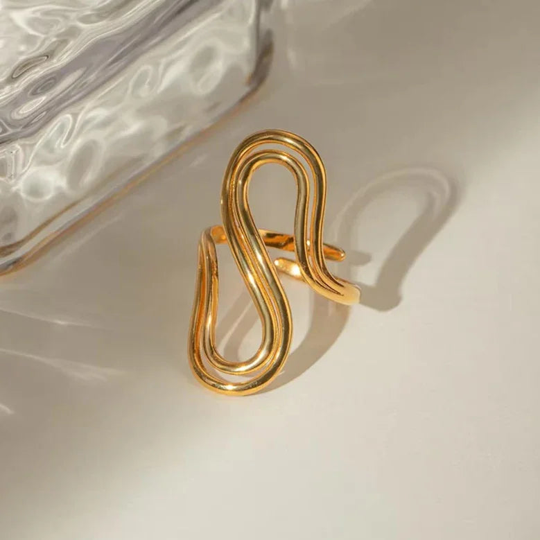 [Raffine]Halle Abstract Gold Ring