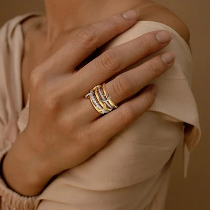 [Raffine]Vera Stacked Diamond Ring