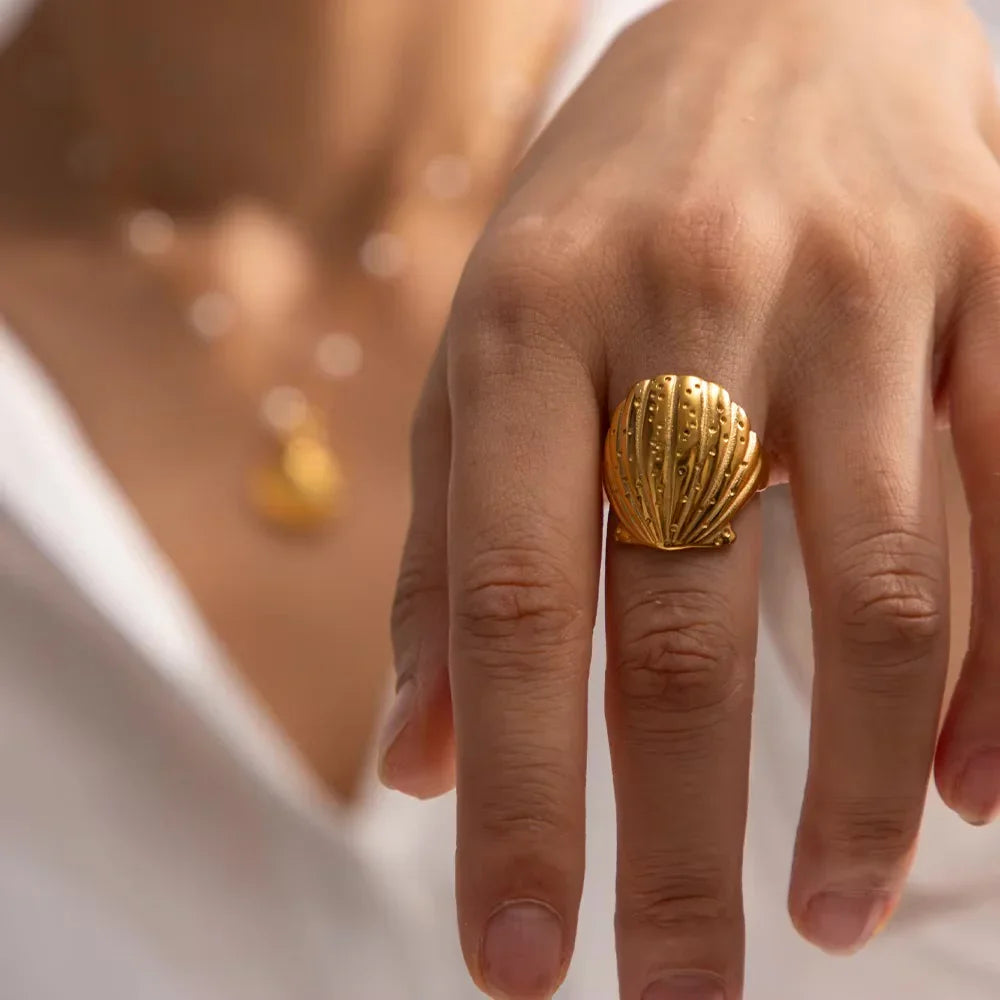 [Raffine]Aloha Gold Seashell Ring