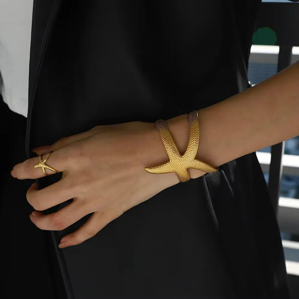 [Raffine]Annika Gold Starfish Cuff