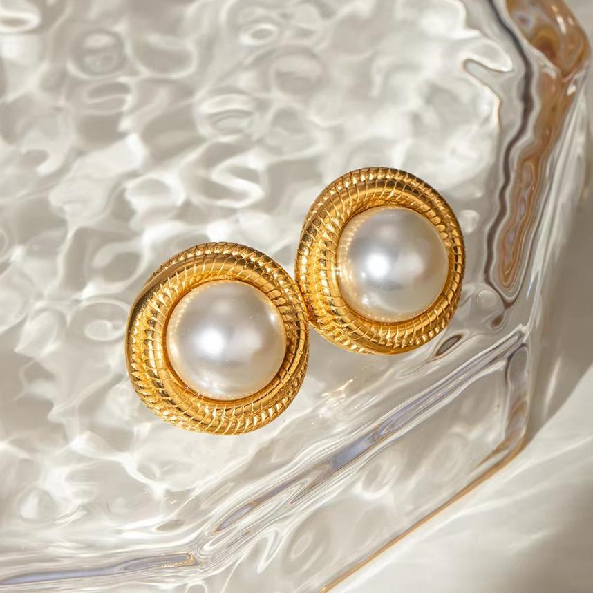 [Raffine]Aqua Freshwater Pearl Earrings
