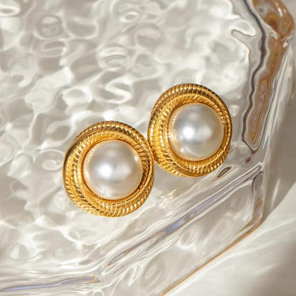 [Raffine]Aqua Freshwater Pearl Earrings