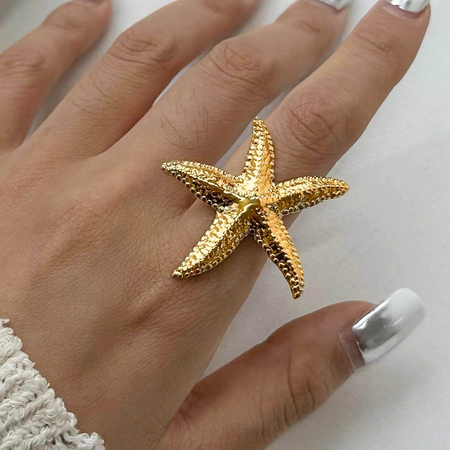 [Raffine]Seabreeze Gold Starfish Ring