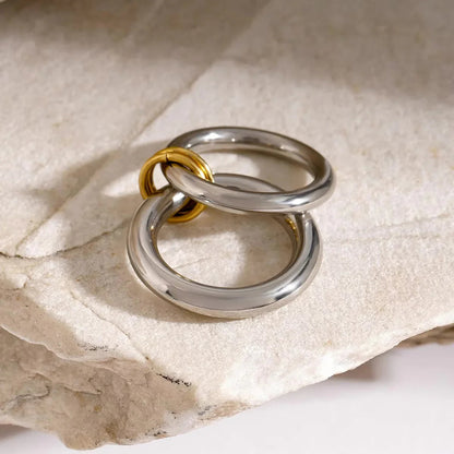 [Raffine]Dune Stacked Gold Ring