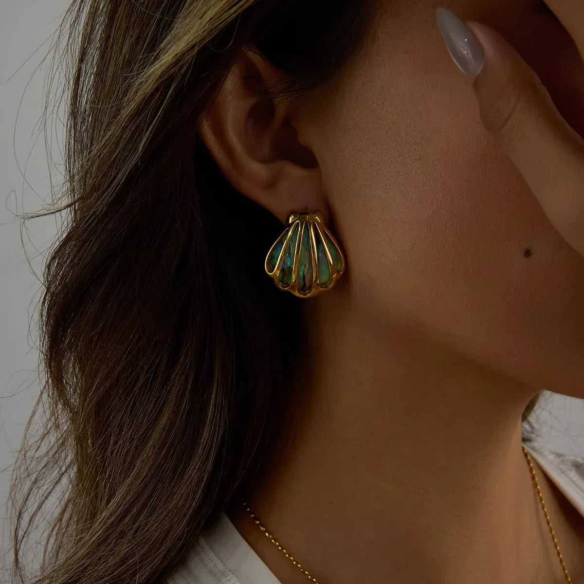 [Raffine]Nixie Gold Seashell Earrings