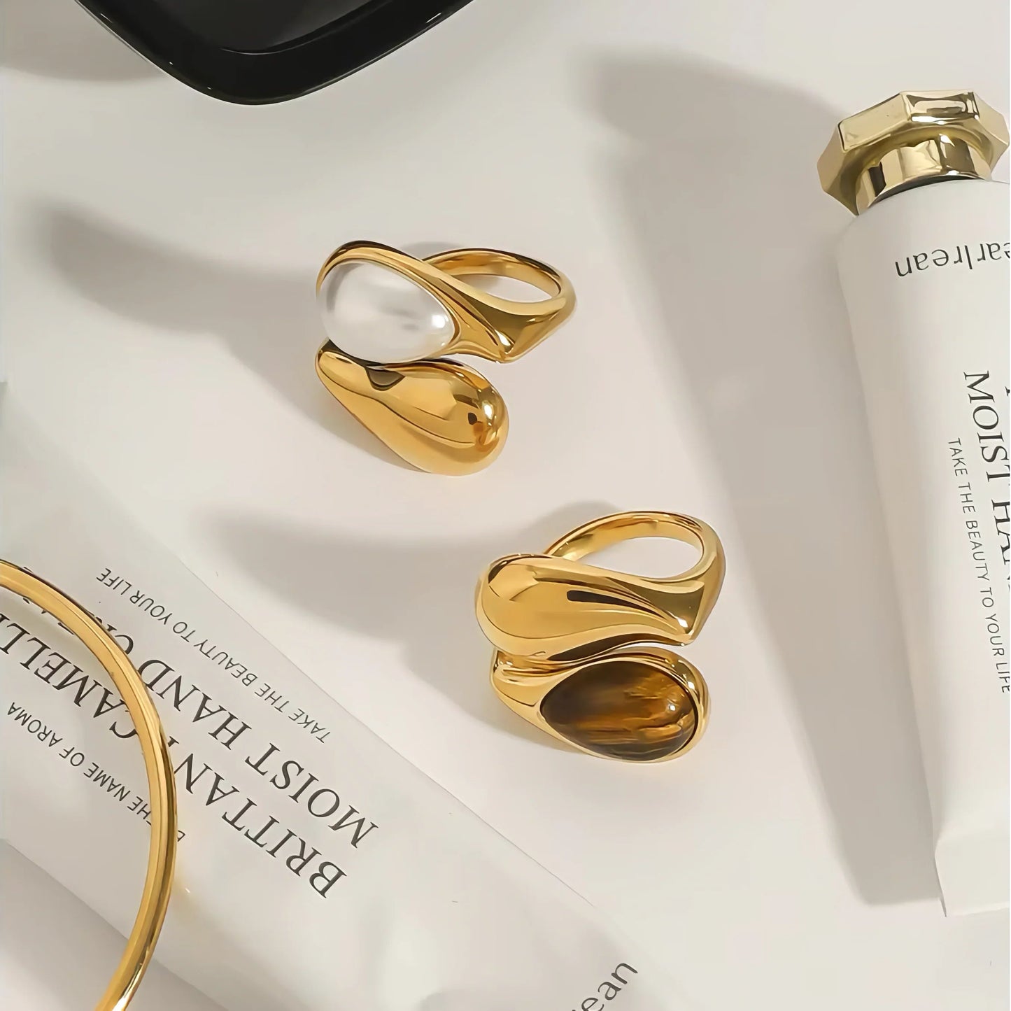 [Raffine]Mara Amber Pearl Ring