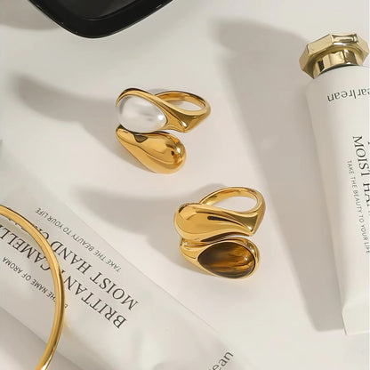 [Raffine]Mara Amber Pearl Ring