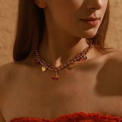 [Raffine]Kai Gold Cherry Necklace