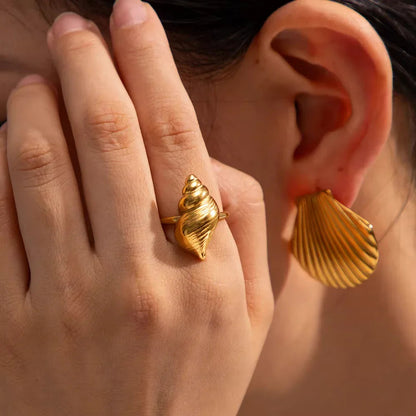 [Raffine]Ohana Sea Conch Gold Ring