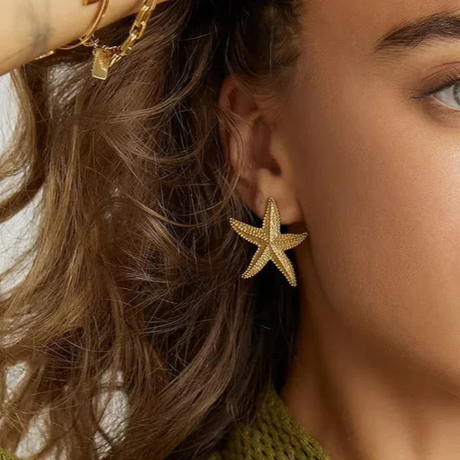 [Raffine]Serene Gold Starfish Earrings