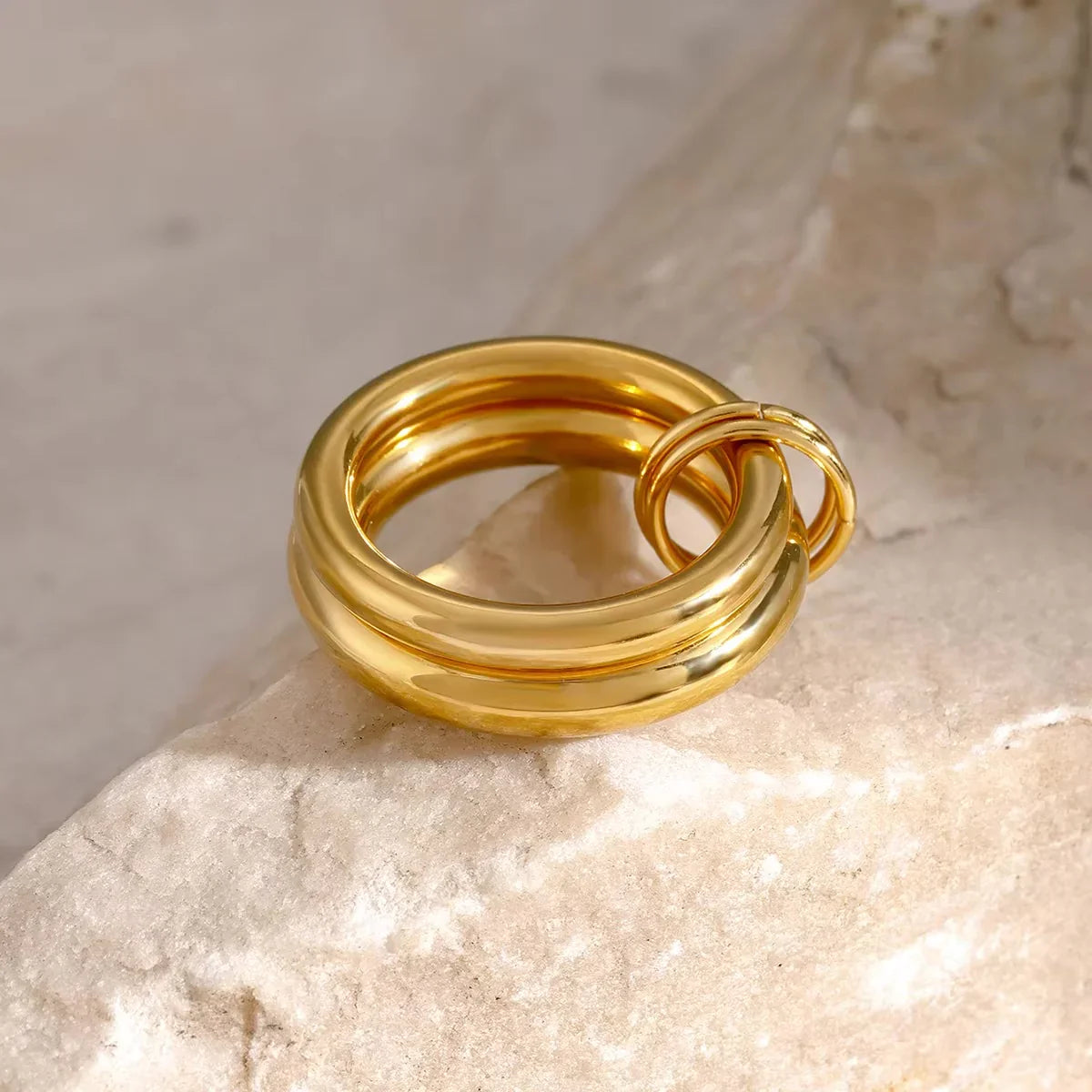 [Raffine]Dune Stacked Gold Ring