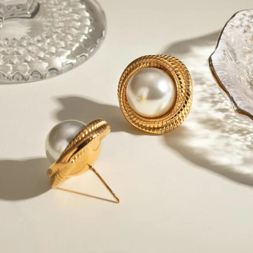 [Raffine]Aqua Freshwater Pearl Earrings