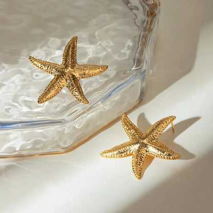 [Raffine]Serene Gold Starfish Earrings