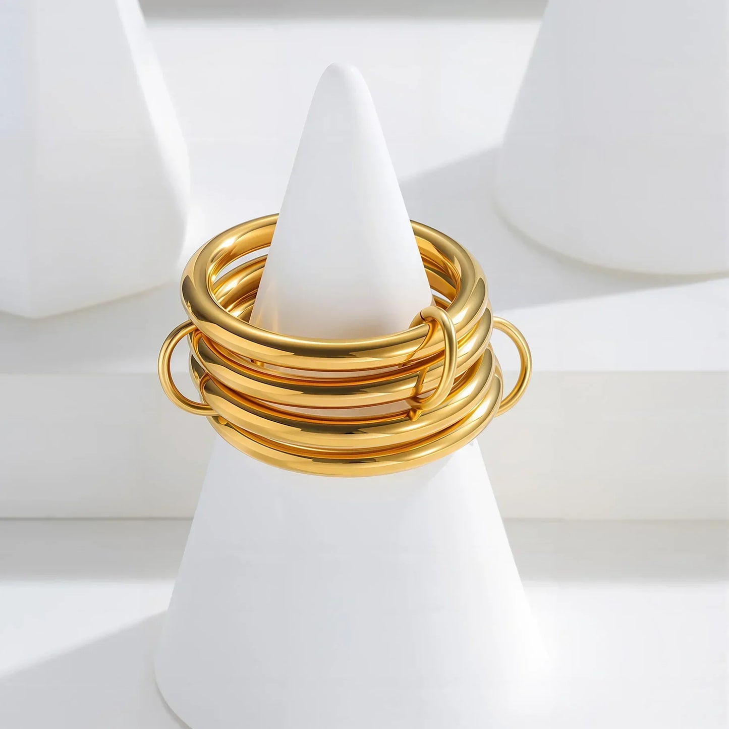 [Raffine]Alexandria Two-Tone Stacked Ring