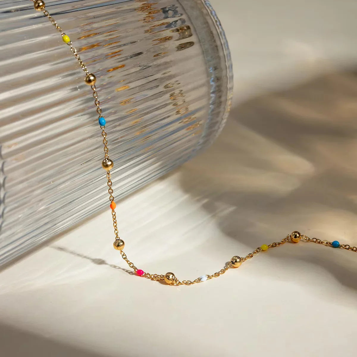 [Raffine]Amphitrite Gold Chain Bead Necklace