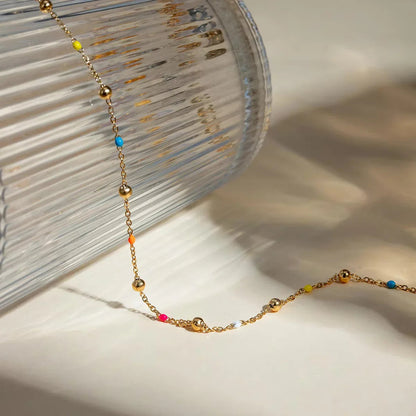 [Raffine]Amphitrite Gold Chain Bead Necklace
