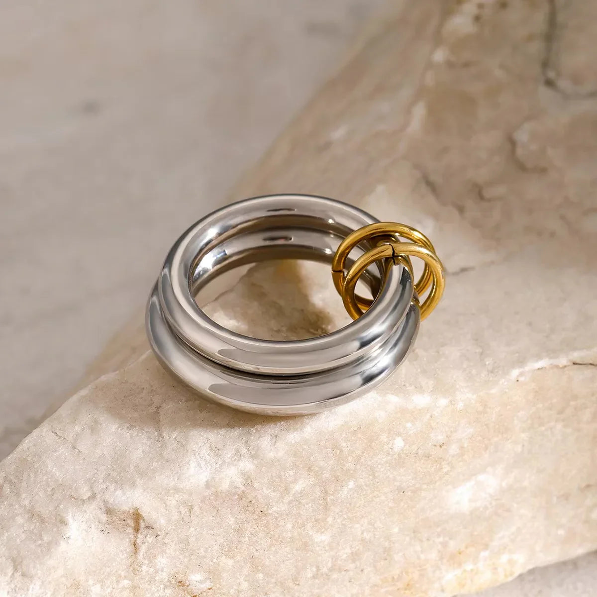 [Raffine]Dune Stacked Gold Ring