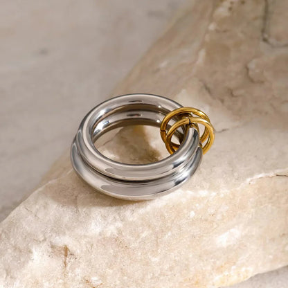 [Raffine]Dune Stacked Gold Ring