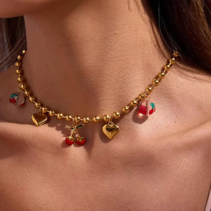 [Raffine]Kai Gold Cherry Necklace