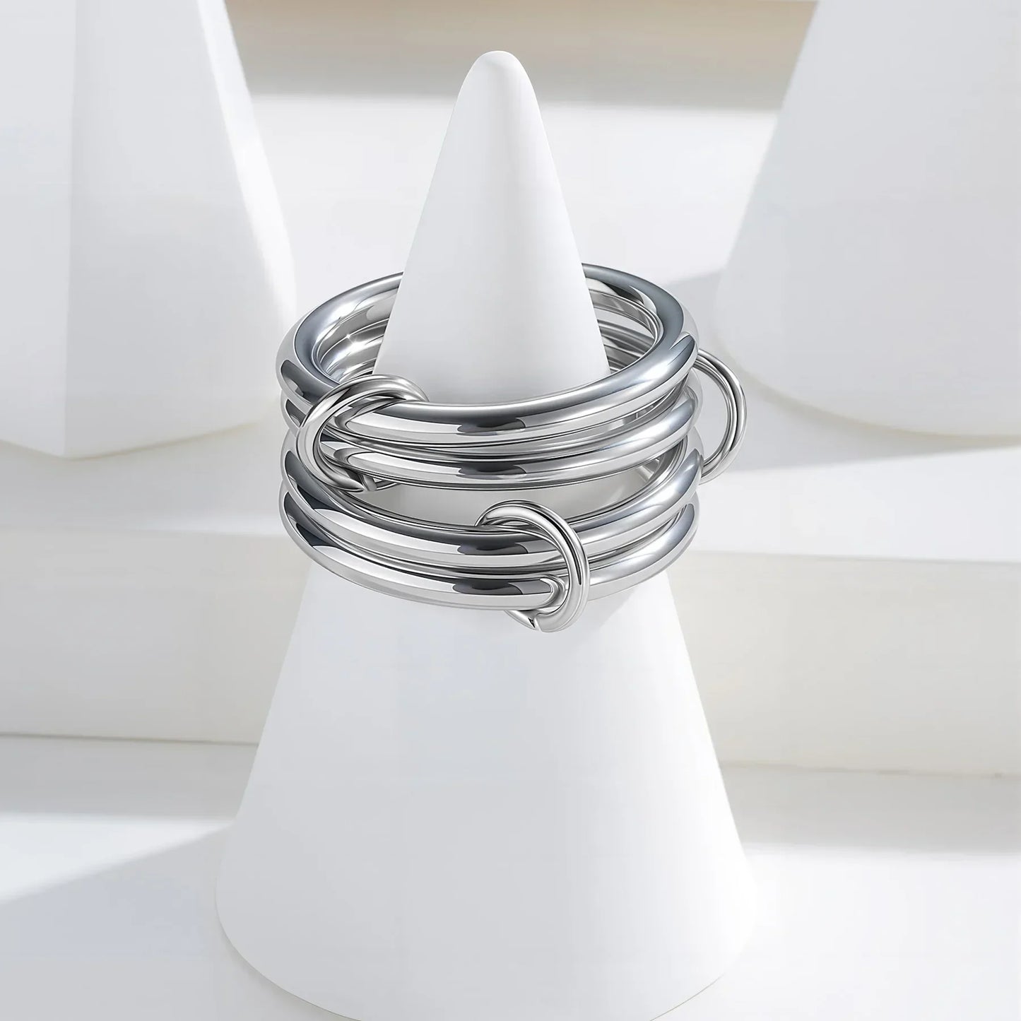 [Raffine]Alexandria Two-Tone Stacked Ring