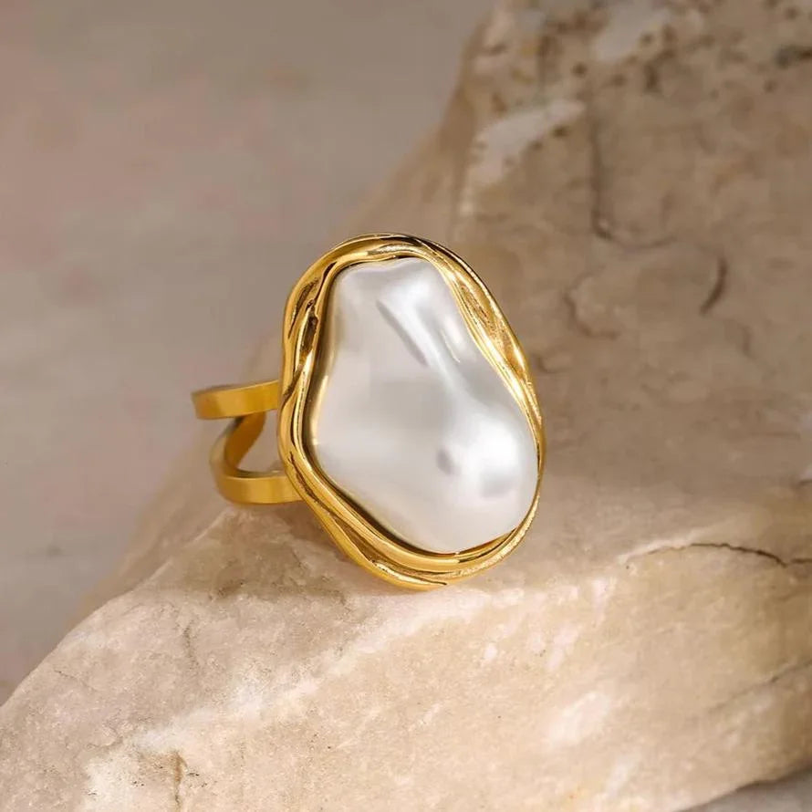 [Raffine]Charis Gold Pearl Ring
