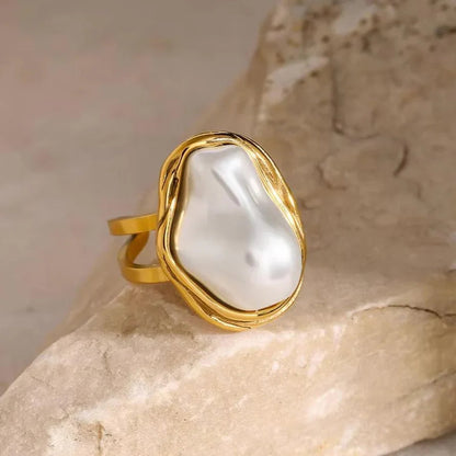 [Raffine]Charis Gold Pearl Ring