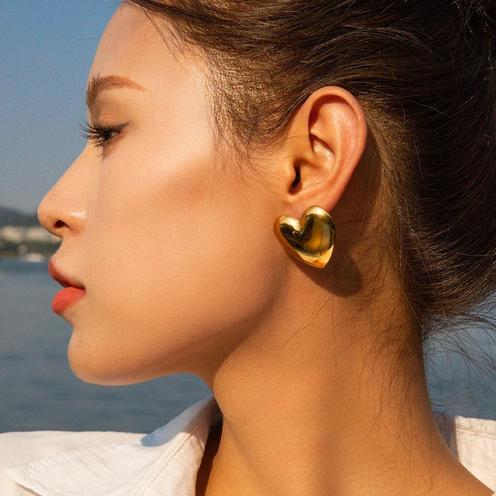 [Raffine]Aubree Gold Heart Earrings