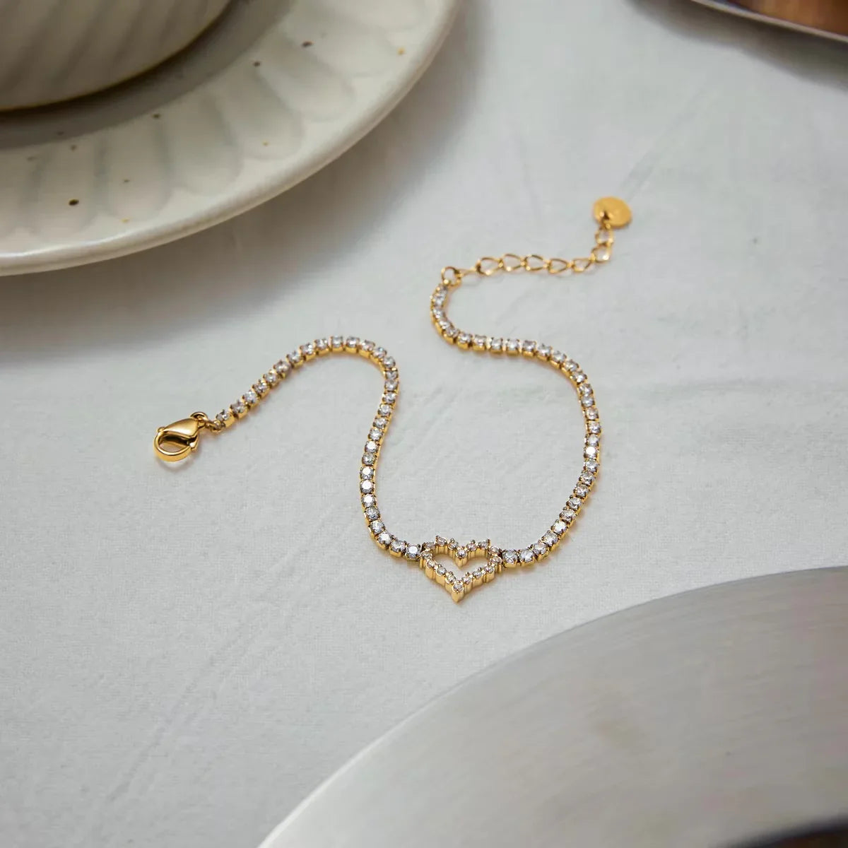 [Raffine]Patrice Diamond Heart Bracelet
