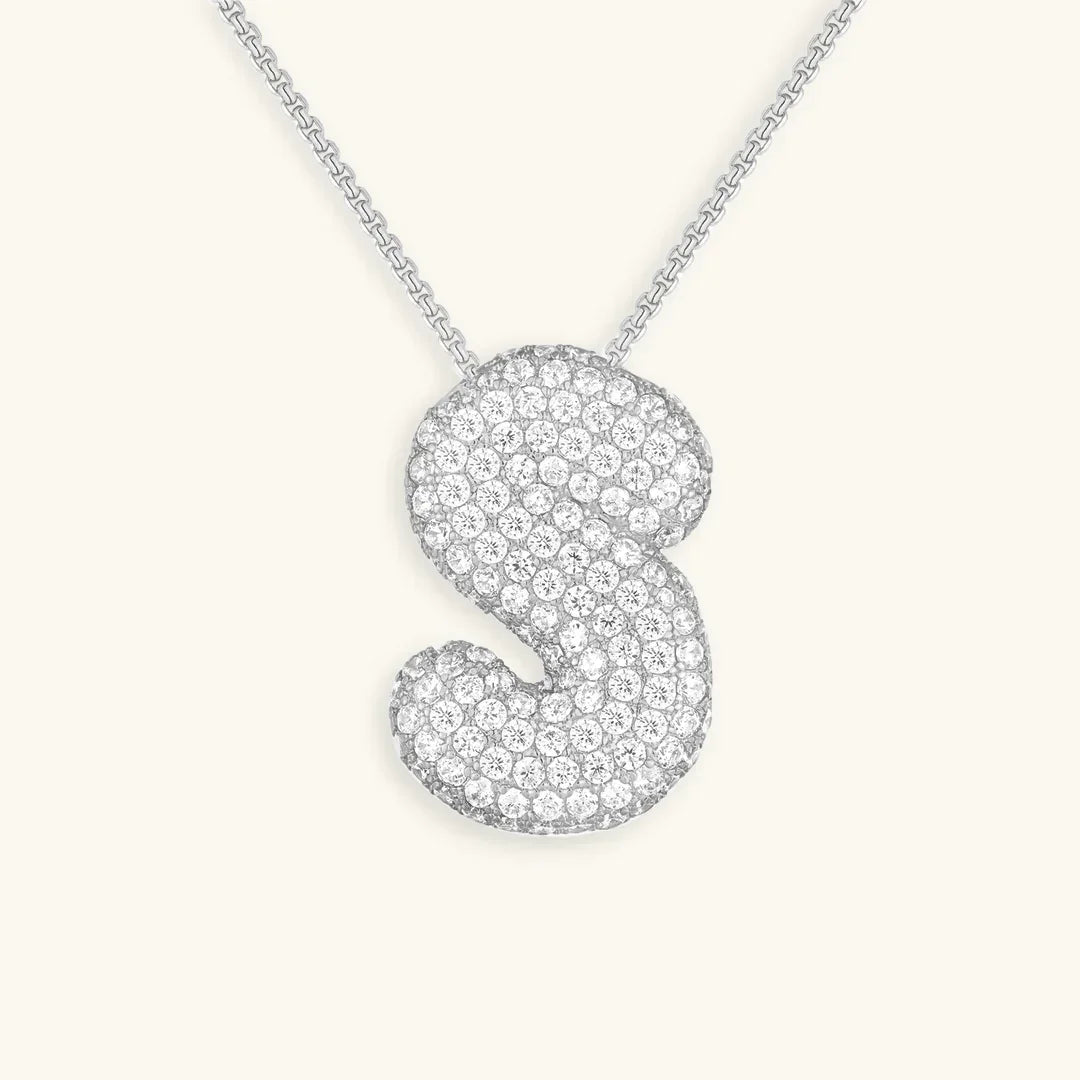 [Raffine]Bubble Initial Diamond Necklace