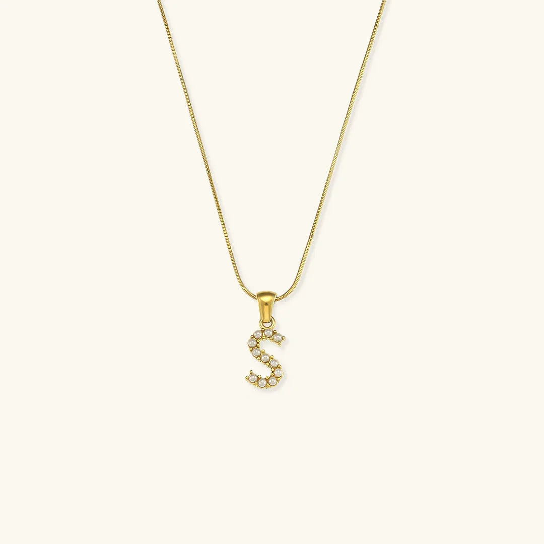 [Raffine]Augustine Initial Letter Pearl Necklace