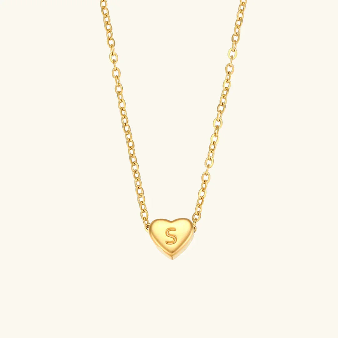 [Raffine]Heart Initial Gold Necklace