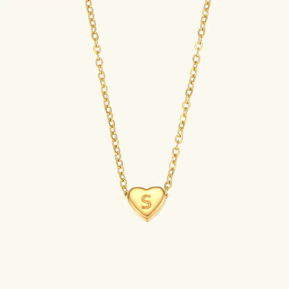 [Raffine]Heart Initial Gold Necklace