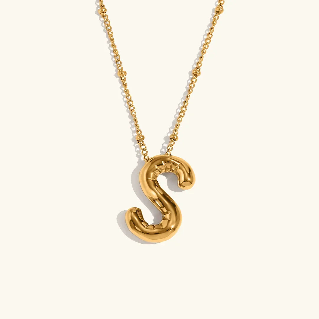 [Raffine]Balloon Gold Initial Necklace
