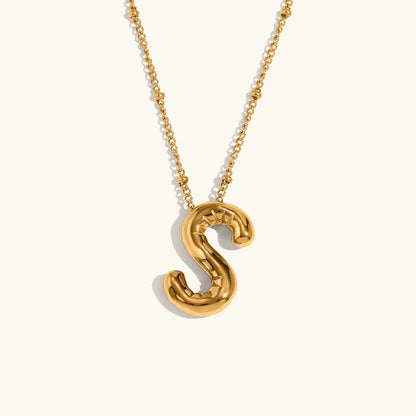 [Raffine]Balloon Gold Initial Necklace