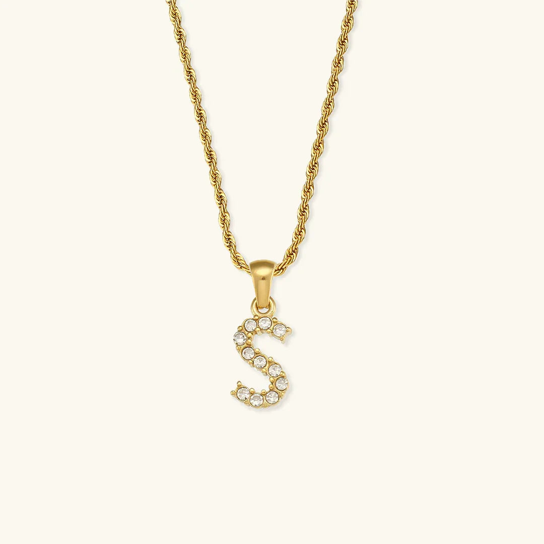 [Raffine]Maeve Letter Initial Diamond Necklace