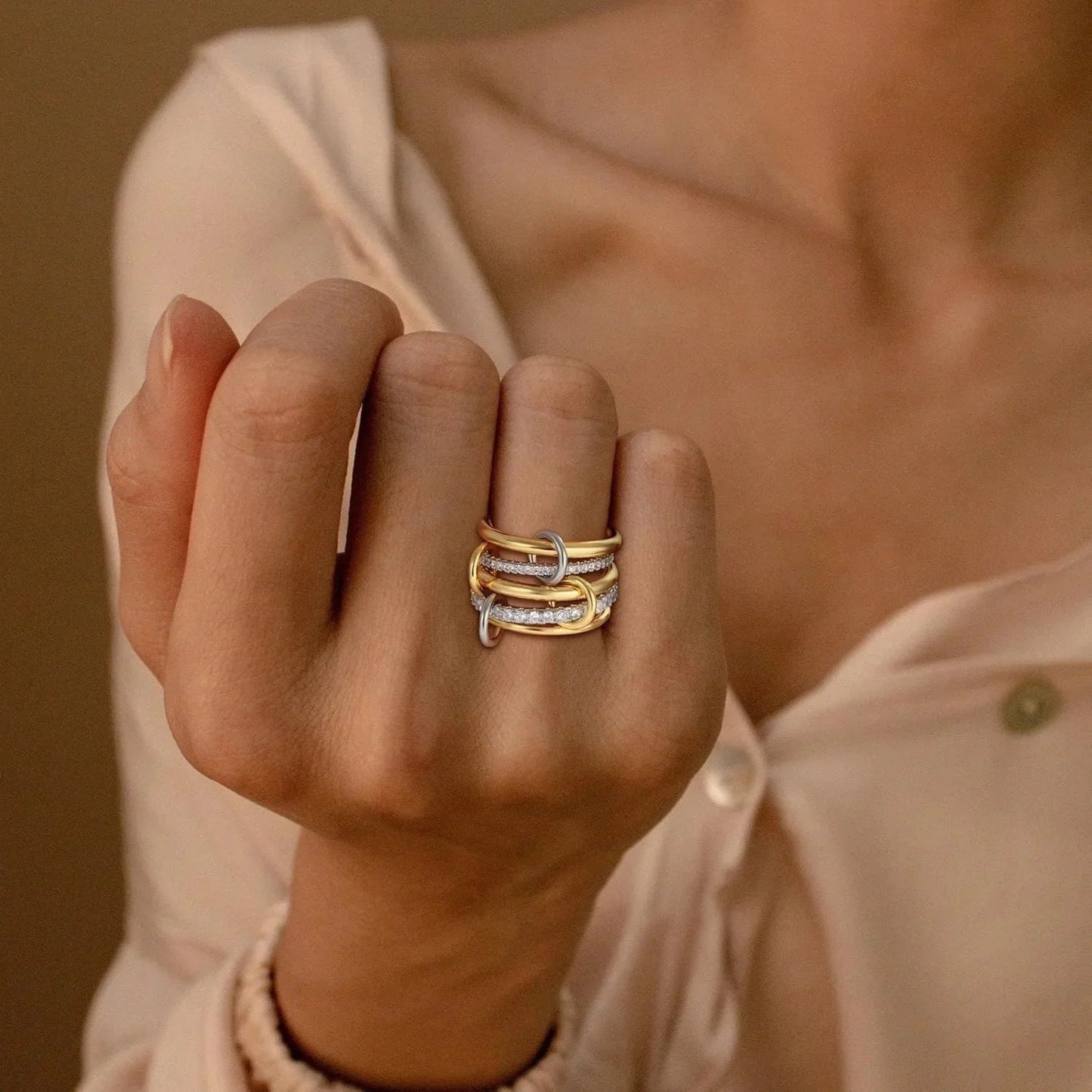 [Raffine]Vera Stacked Diamond Ring