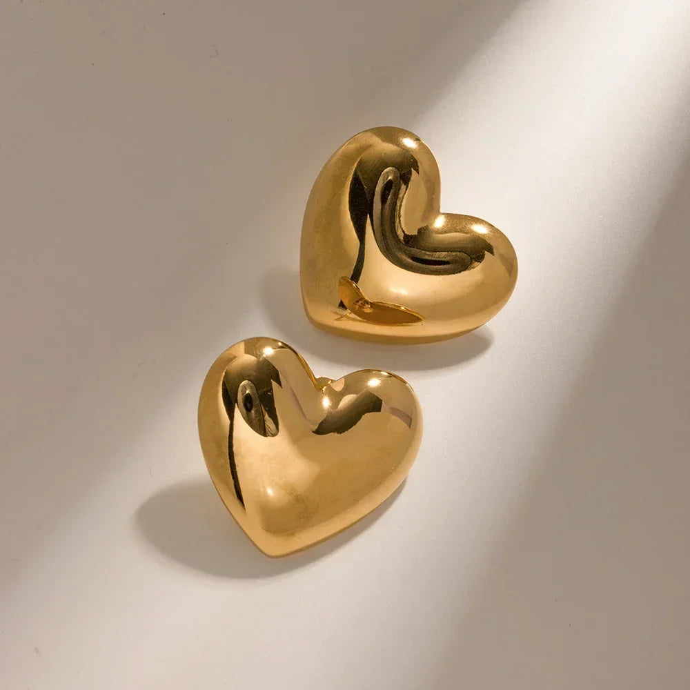[Raffine]Aubree Gold Heart Earrings