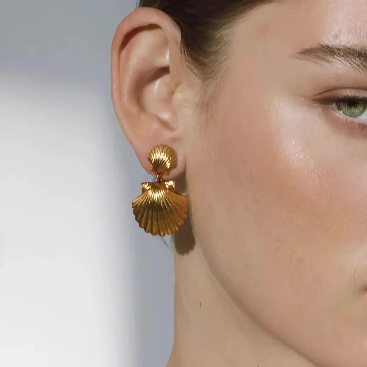 [Raffine]Sandy Gold Seashell Earrings