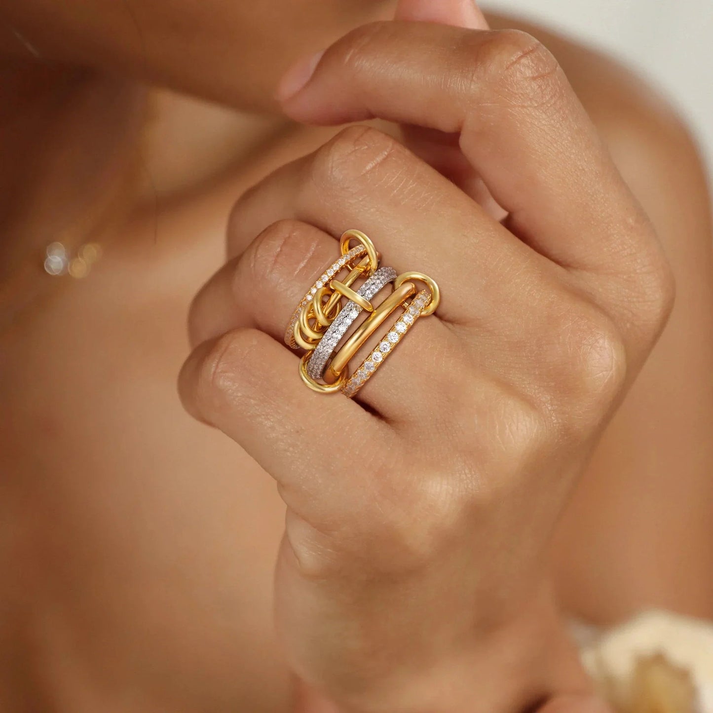 [Raffine]Blaise Stacked Diamond Ring