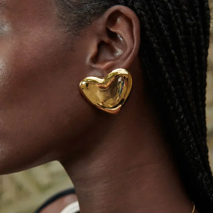 [Raffine]Aubree Gold Heart Earrings