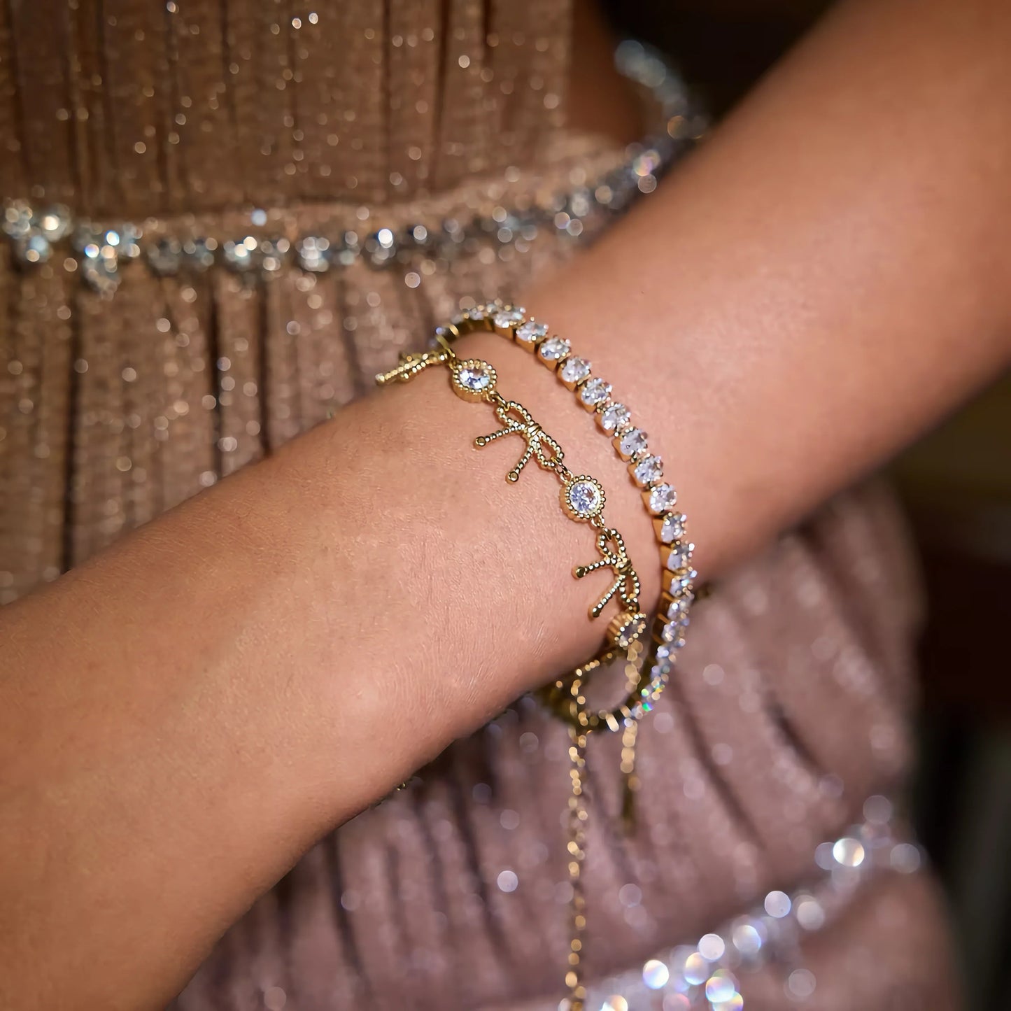 [Raffine]Honora Ribbon Knot Diamond Bracelet