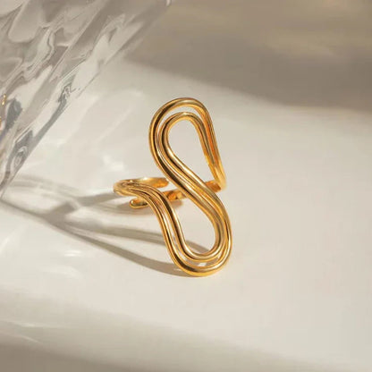 [Raffine]Halle Abstract Gold Ring